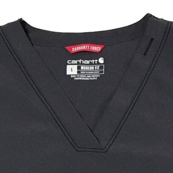 Women's Carhartt Pull Over Scrub Shirt Top V-Neck Modern Fit #C12110 Gray Size L - Picture 3 of 10